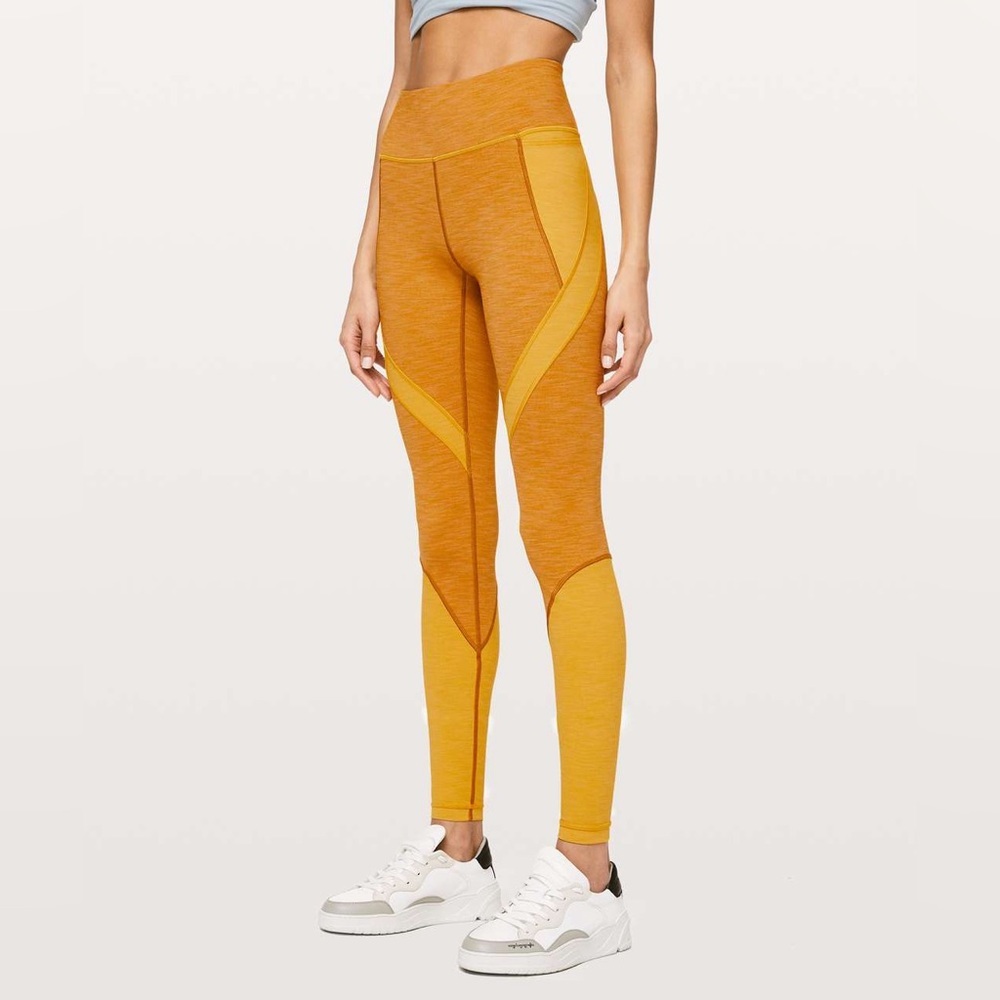 Lululemon Early Extension High-Rise Tight 28" Heathered Fools Gold size 2‎